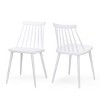 FURNIinspire Dining Chairs Set Of 2 Farmhouse Spindle Back Dining Chair, Simple Dining Room Chairs for Kitchen Island Bar, White, 19.25"*17"*30.25" - 2 of 4
