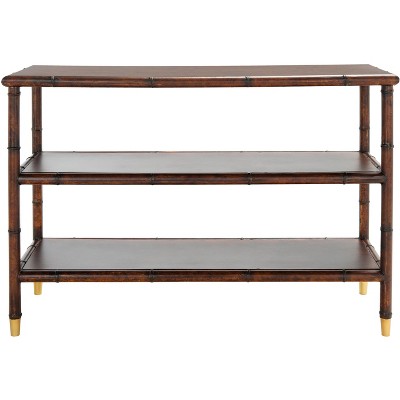 Tudor 2 Shelf Console Table - Dark Brown/Gold - Safavieh