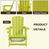 GlasFlength Folding Adirondack Patio Seating Sets, with Cup Holder, Suitable for Indoor, Outdoor Patio, Garden, or Backyard，Yellow, 31.4"*29.6"*36.4" - 4 of 4