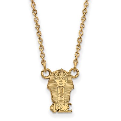 Black Bow Jewelry 14k Yellow Gold Plated Sterling Silver Phi Sigma Sigma Greek Life Necklace 18 Inch
