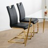 Grungis Faux Leather Armless Kitchen Chair Set of 2,Upholstered Dining Chairs with Gold Chrome Metal Legs for Dining Room,Kitchen - 2 of 4