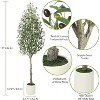 Artificial Olive Tree with Realistic Trunk, Silk Leaves & Fruits in White Pot, Faux Plant for Home or Office Decor - 3 of 4