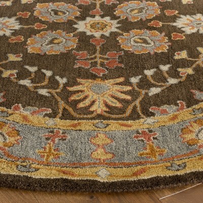Heritage Charcoal and Blue Wool 8' Square Area Rug