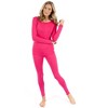 Leveret Womens Two Piece Classic Solid Color Thermal Pajamas - 2 of 3