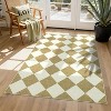 Coucheta Washable Checkered Area Rug, Non-Slip & Stain Resistant, Modern Geometric Plaid Carpet for Bedroom, Living Room, Hallway, Dining & Nursery - 2 of 4