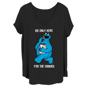 Women's Sesame Street Me Only Here for the Cookies T-Shirt - 1 of 4