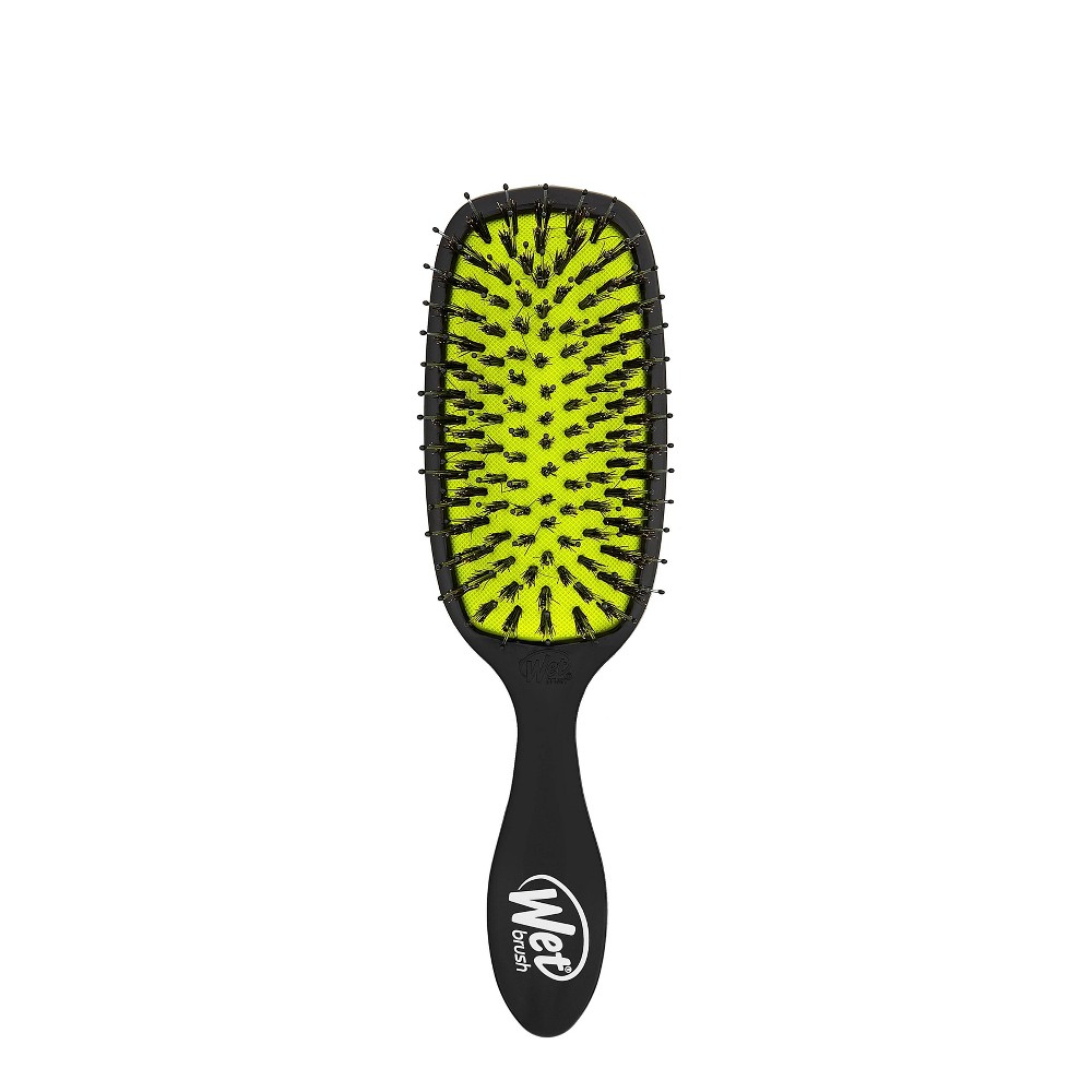 Wet Brush Shine Enhancer Hair Brush Between Wash Days to Distribute Natural Oils - Solid Black