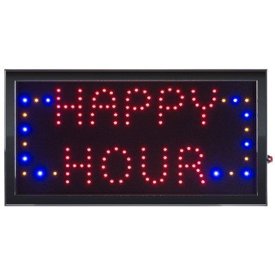 19"X10" Neon LED Sign with Animation HAPPY HOUR - Trademark Global