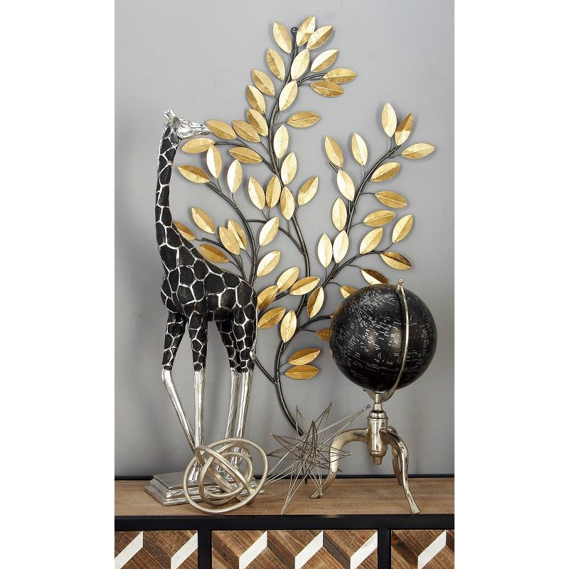 Metal Leaf Metallic Wall Decor with Stem - Olivia & May, 3 of 8