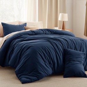 Bedsure Comforter Set – Cotton Fabric with Microfiber Fill, All-Season Bedding - 1 of 4
