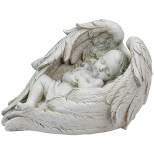 Diva At Home 10-Inch Sleeping Angel Baby with Wings Outdoor Garden Statue