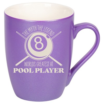 100 North Passion Purple Metallic Finish, 10 Ounce, Comfortably Fits Your Hands, New Bone China Coffee Tea Cup Mug, The Myth The Legend World's