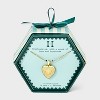 14K Gold Dipped Heart Charm Initial Necklace - A New Day™ Gold - 3 of 4