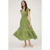 August Sky Women's V-Neck Short Sleeve Midi Dress - 4 of 4