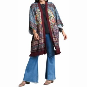 Women's Open Front Print Duster - umgee - 1 of 4