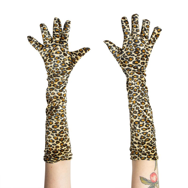 Costume Culture by Franco LLC Leopard Velour 20.5 Inch Adult Costume Gloves, 3 of 7