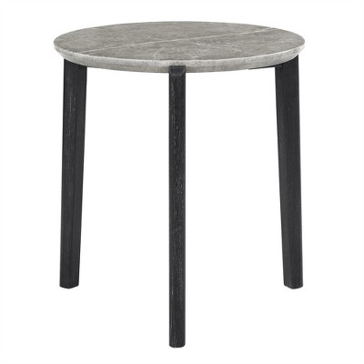 COWLOWN White Contemporary Round Living Room Table,  Accent Table with Sturdy Wooden Tripod Base, Space-Saving