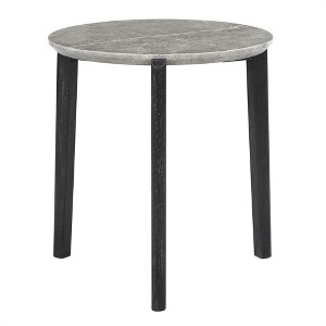 COWLOWN White Contemporary Round Living Room Table,  Accent Table with Sturdy Wooden Tripod Base, Space-Saving - 1 of 4