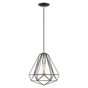 Livex Lighting Knox 1 - Light Pendant in  Shiny Black - 1 of 2