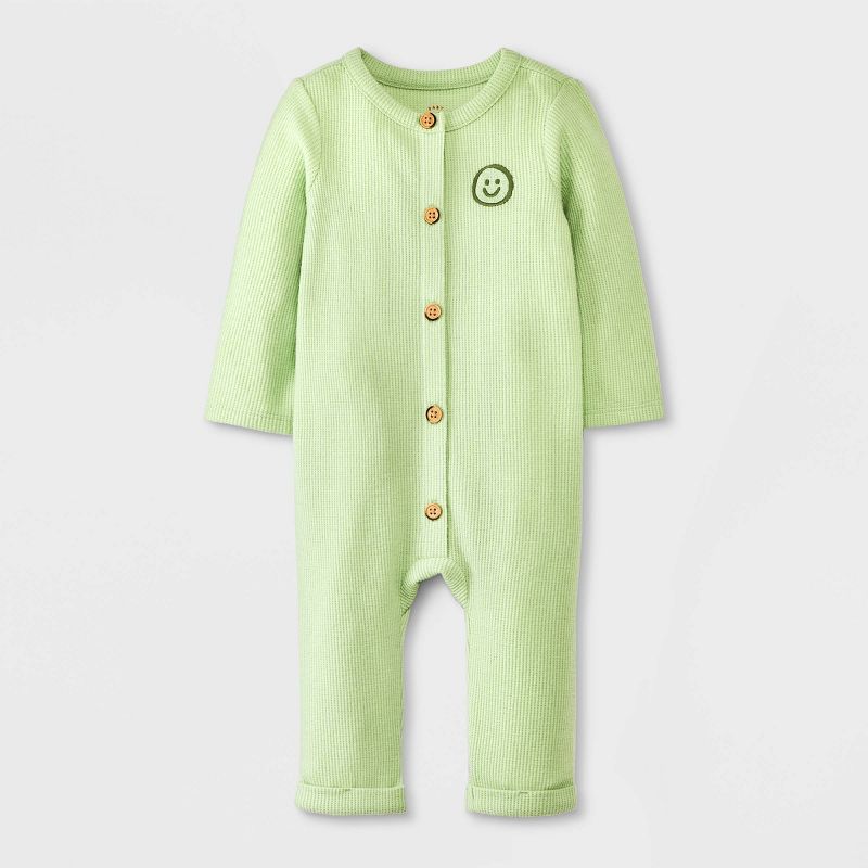 Baby Boys&#39; Solid Romper - Cat &#38; Jack&#8482; Green, 1 of 8