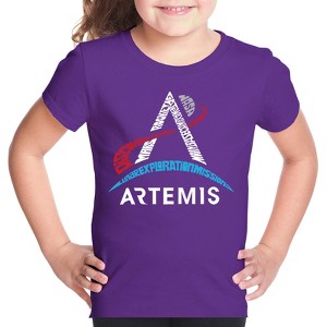 LA Pop Art NASA Artemis Logo - Girl's Word Art T-Shirt - 1 of 4
