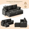 Modern Reversible Sleeper Sectional Sofa W/Pull Out Couch Bed, L-Shaped Upholstered Sofa Couch, Convertible Sofa Bed with Side Pockets - 2 of 4