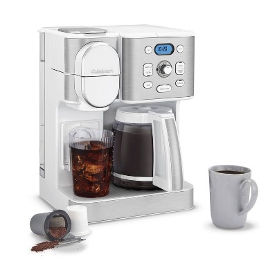 Cuisinart White Stainless Steel 2-in-1 Coffee Maker with Carafe