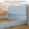 Homhougo Twin Bed Frame for Kids with Velvet Upholstered Headboard, Cute Low Profile Platform Bed for Girls and Boys Blue - 4 of 4