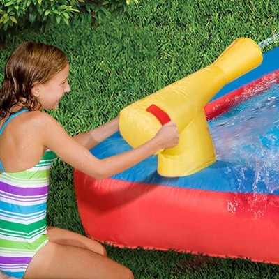 Banzai Hydro Blast Inflatable Water Park with Blue and Red Slides