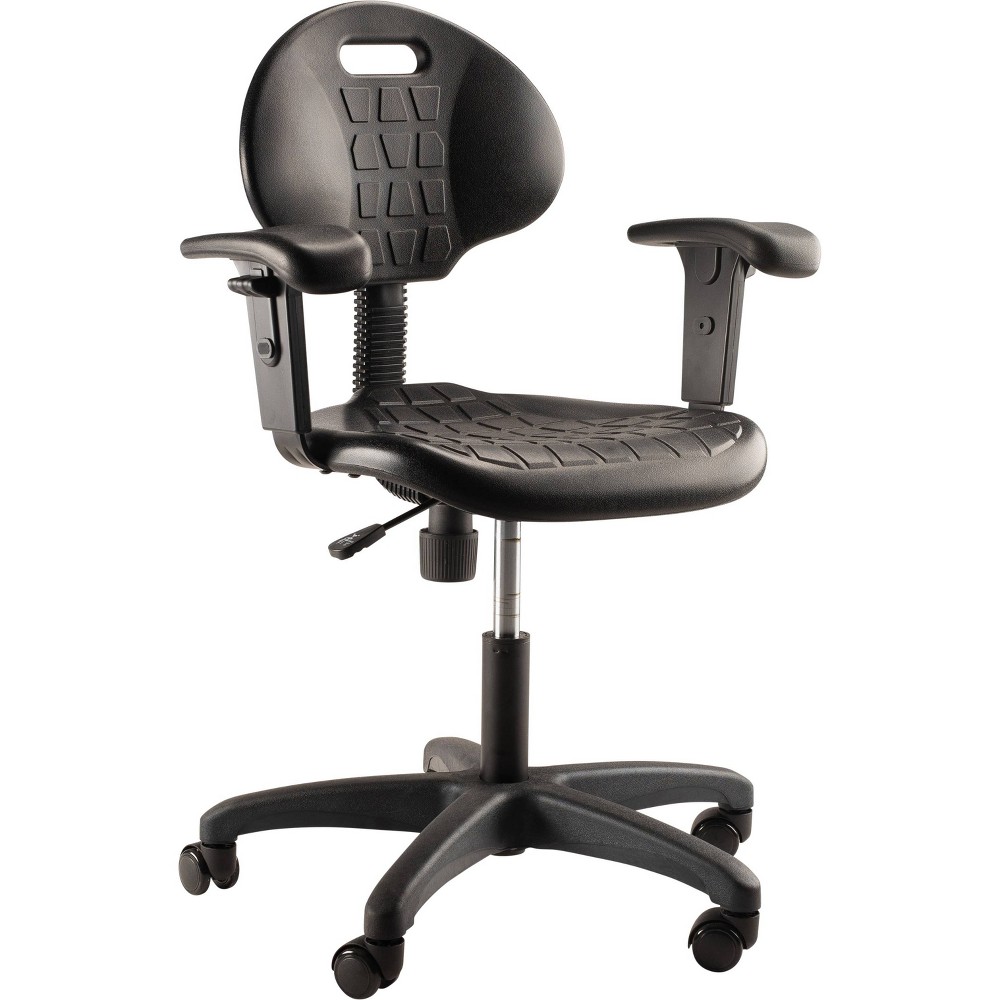 Photos - Computer Chair 16"-21" Adjustable Height Polyurethane Task Office Chair with Arms Black
