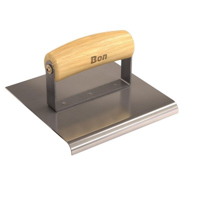 Bon Tool 12-445 Edger - Stainless Steel 6-inch X 6-inch - 3/8-inch Radius X 1/2-inch Lip Wood Handle