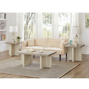 Roundhill Furniture Mchome 3-Piece Coffee Table Set, Coffee Table and Two End Tables - 1 of 4