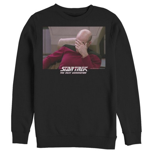 Men's Star Trek: The Next Generation Captain Picard Palm to Face Meme Sweatshirt - image 1 of 4