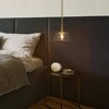 LNC Quoridan Polished Gold Pendant Lights Seeded Glass Linear LED Kitchen Island Light - 3 of 4