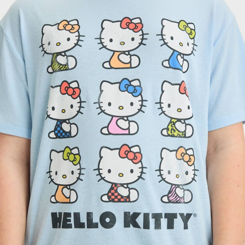 Girls' Short Sleeve Oversized Hello Kitty Distressed Graphic T-Shirt - art class™ Blue, 3 of 5
