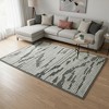 Dark Gray And Ivory Wool Abstract Hand Hooked Area Rug - 2 of 4