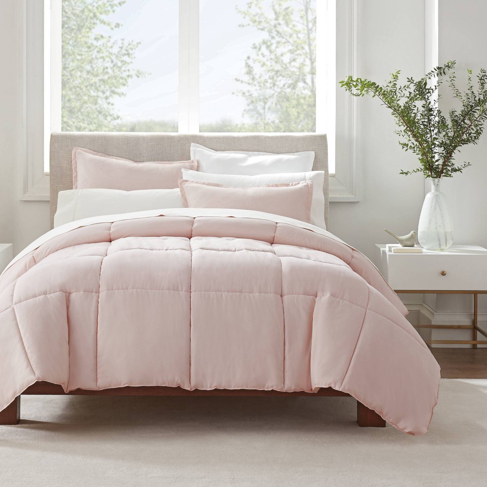 Photos - Duvet Serta Twin XL 2pc Simply Clean Comforter Set Blush  