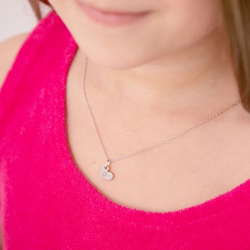 Girls' Tiny Hangin' Heart Sterling Silver Necklace - In Season Jewelry, 3 of 5