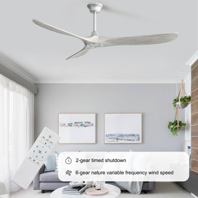 60 Inch Farmhouse High CFM Ceiling Fan Without Lights Low Profile Quiet DC Ceiling Fan With Remote for Bedroom Patio