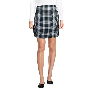 School Uniform Young Women's Side Pleat Plaid Skort Above the Knee - 1 of 2
