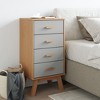 vidaXL Bedside Cabinet OLDEN Gray and Brown Solid Wood Pine - 3 of 4