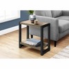 Vynxaria 2-Tier Accent Table: Contemporary Brown Laminate with Black Metal Legs - 2 of 4