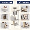 Modern Multicoloured 600GSM Soft Plush Cat Tree Pet Tower with Top Perch and Hanging Ball - 4 of 4