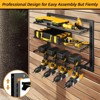 Heavy-Duty Metal Power Tool Organizer Wall Mount, 3-Tier Adjustable Garage Storage Rack, Durable Workshop Shelf for Drills, Screwdrivers, Pliers - 3 of 4