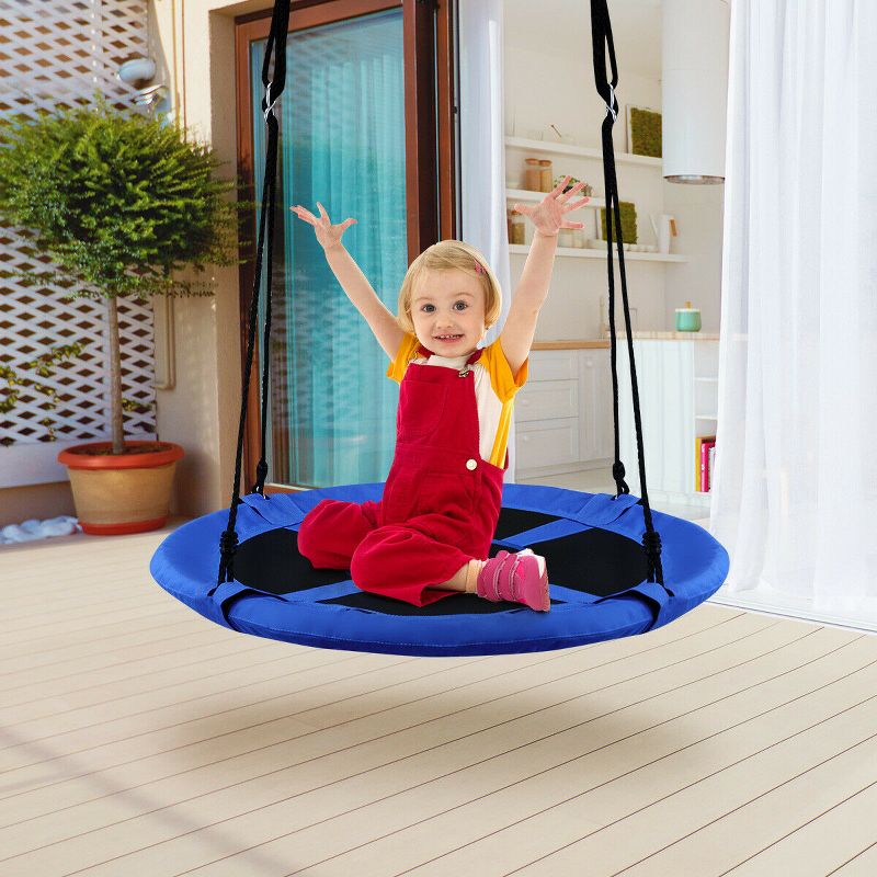 Costway 40" Flying Saucer Tree Swing Indoor Outdoor Play Set Kids Christmas Gift Purple/Blue/Green/Colorful/Blue Rocket/Blue Whale/Woods/Dark Green/Dark Pink/Yellow/Pink, 3 of 13