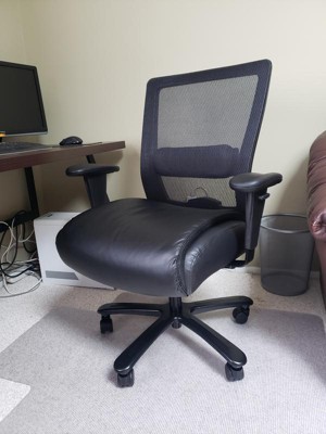 High Back Leather Plus Chair Black - Boss Office Products : Target