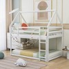 Gulches Twin over Twin Low Bunk Bed, House Bed with Ladder , White - 2 of 4