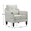 Modern Accent Chair with USB and Storage,Upholstered Tufted Reading Chair with Wide Backrest for Living Room or Bedroom–Maison Boucle - 4 of 4