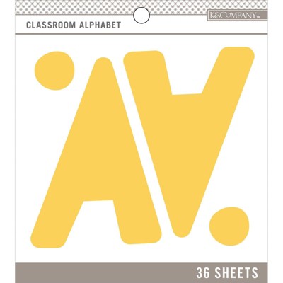 K&Company 36 Sheets Classroom Alphabet - Yellow