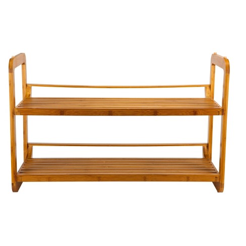 3-Tier Bamboo Shoe Rack for Entryway, Stackable, Heavy Duty